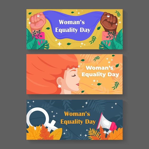 Woman Equality Day Banner Set Collection