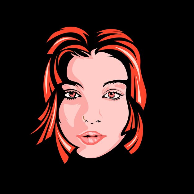 Vector woman face and hair style illustration woman face and hair vector