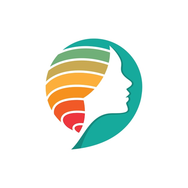 woman face logo inspiration female portrait negative space colorful