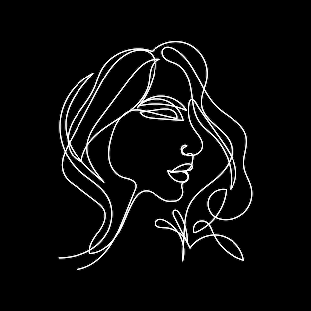 woman face one line art woman face continuous line art