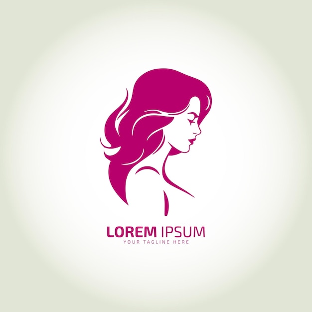 woman face side pose logo icon lady style vector illustration young girl logo design template illustration feminine style