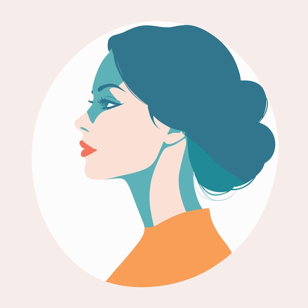 Woman face silhouette profile vector illustration