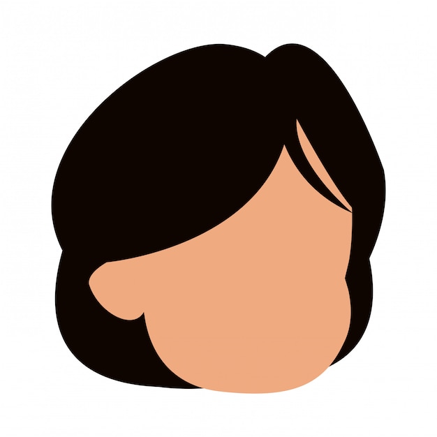 Woman faceless avatar vector illustration graphic design