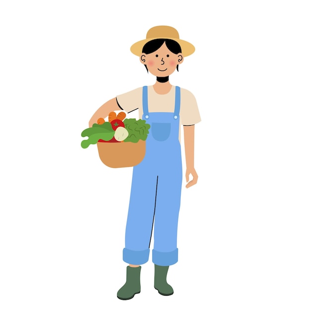 Woman Farmer Holding Vegetables