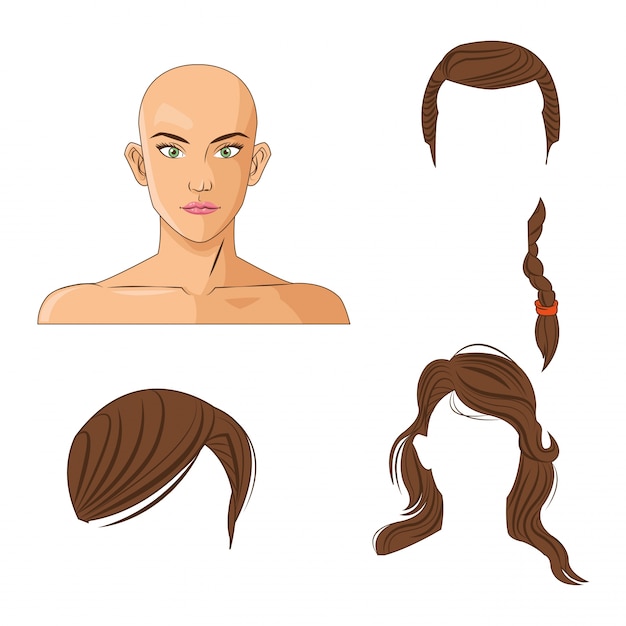 Woman female cartoon head icon