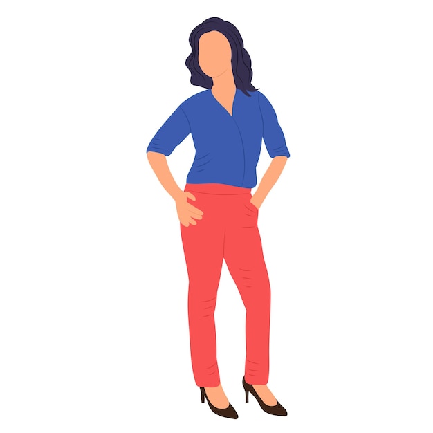 Woman in flat style isolated