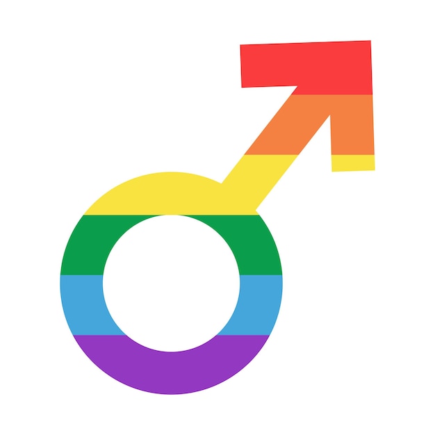 Woman gender sign in rainbow colors