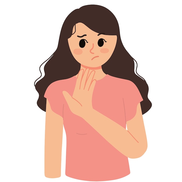 Woman gesturing no with her hand illustration