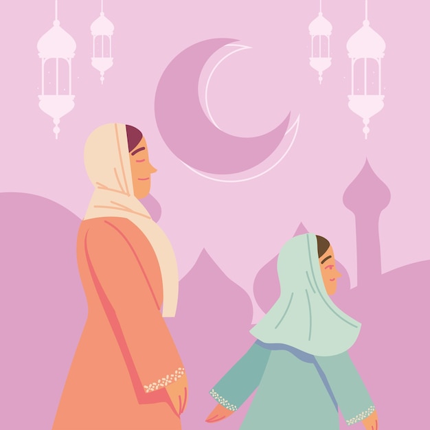 Woman and girl muslim culture