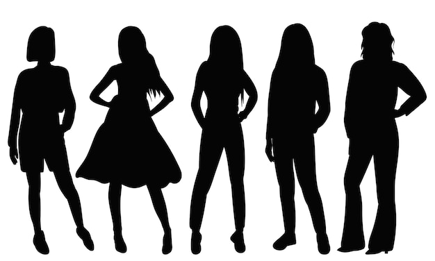 Woman girl silhouette isolated vector