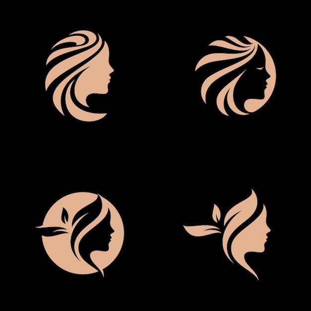 Woman hair salon logo design luxury Vector