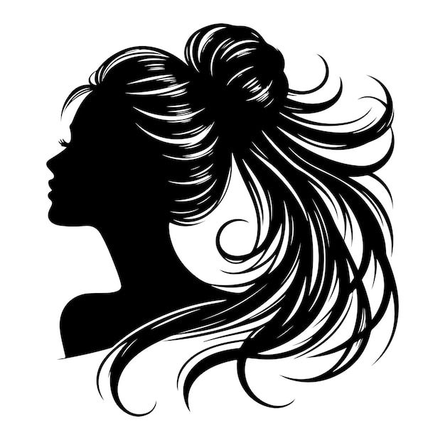 Woman hair vector icon