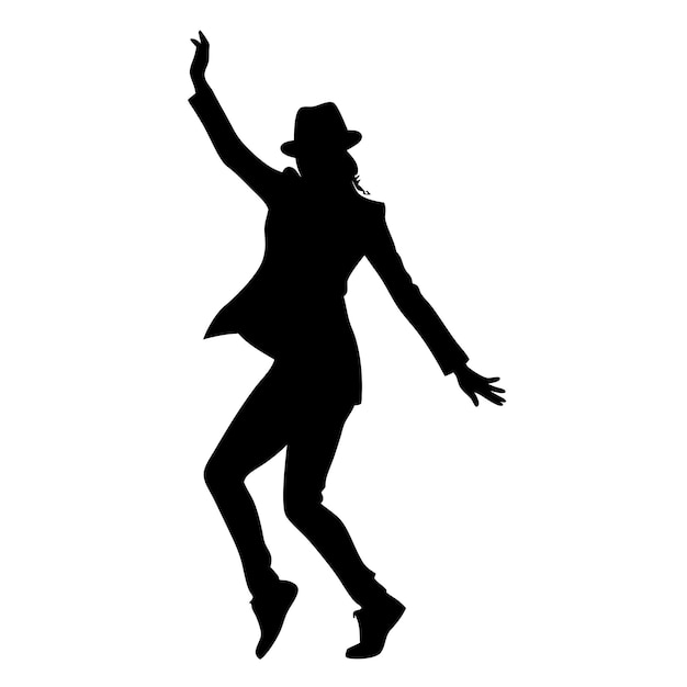 Vector a woman in a hat and a hat is dancing