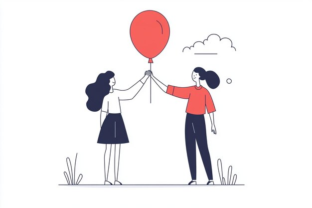 Vector woman highfiving friend illustration