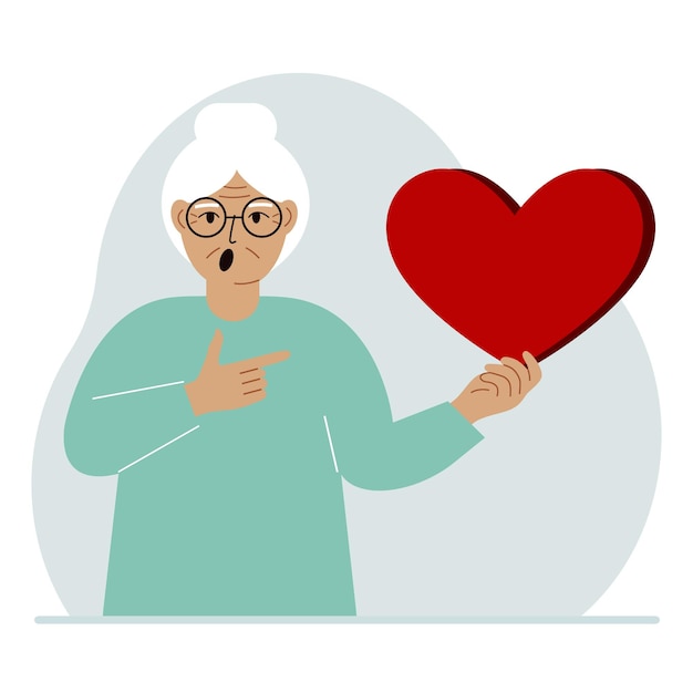 A woman holds a big red heart in his hand The concept of volunteering romantic relationship or love