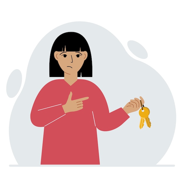 A woman holds a bunch of golden keys to open a locked door Knowledge or the key to success