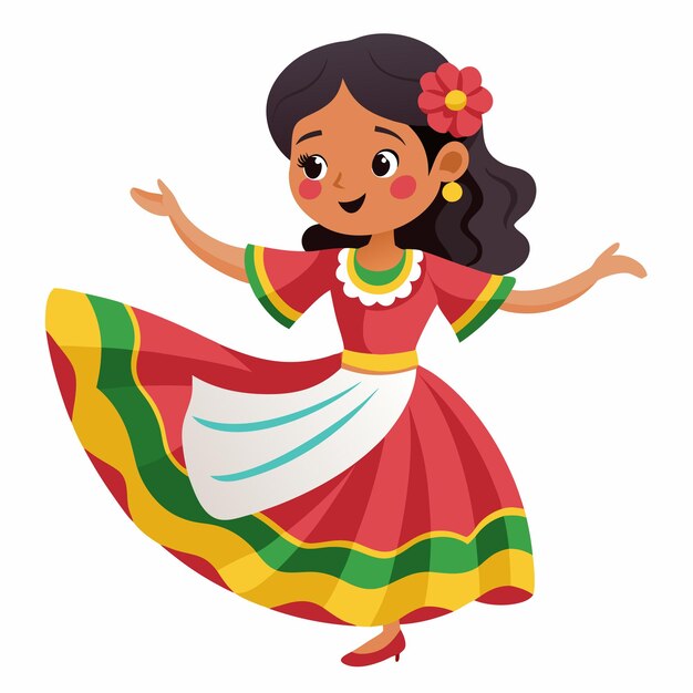 Vector woman illustration national hispanic heritage