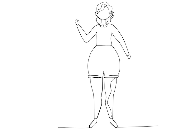 A woman illustration with thick legs for woman's day one line art