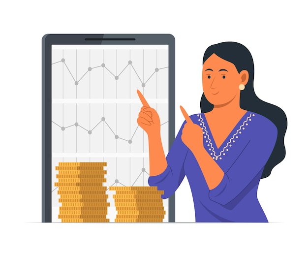 Woman Investing and Getting Profit