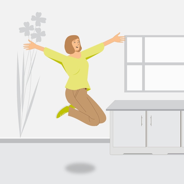 Woman Jumping in joy