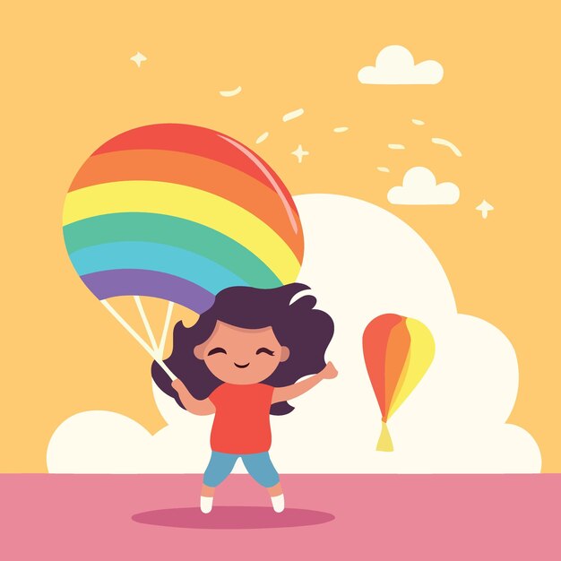 Woman lgbt pride day and month with rainbow colors