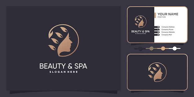 Woman logo for beauty and spa company Premium Vector