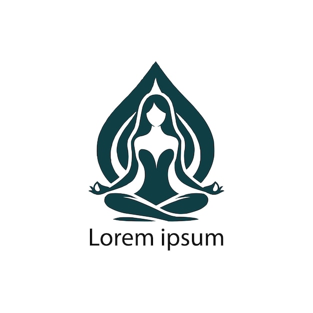 a woman logo is sitting in a lotus position