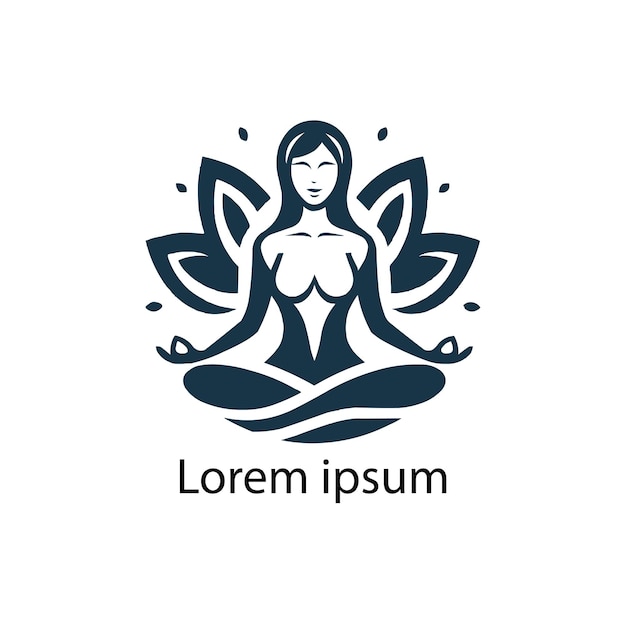 a woman logo is sitting in a lotus position