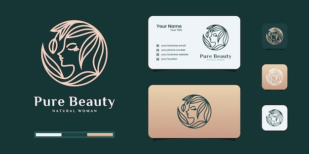 Woman logo with beauty gradient concept. logo be use for fashion, salon, spa logo design template.