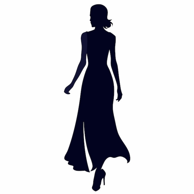 a woman in a long evening dress walking forward 15