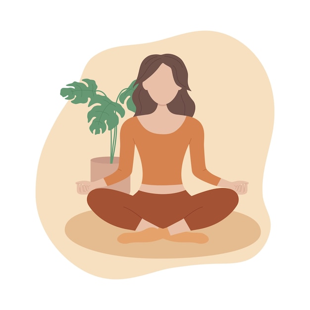 Woman meditating in the lotus position