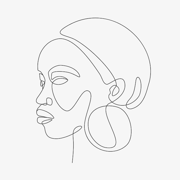 Woman minimal hand-drawn illustration. One-Line style drawing.