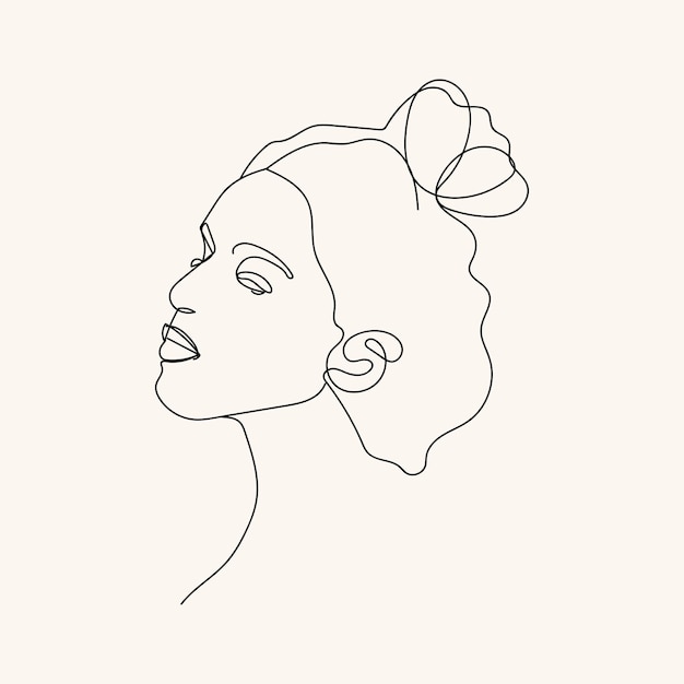 Woman minimal handdrawn illustration oneline style drawing