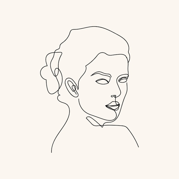 Woman minimal handdrawn illustration oneline style drawing