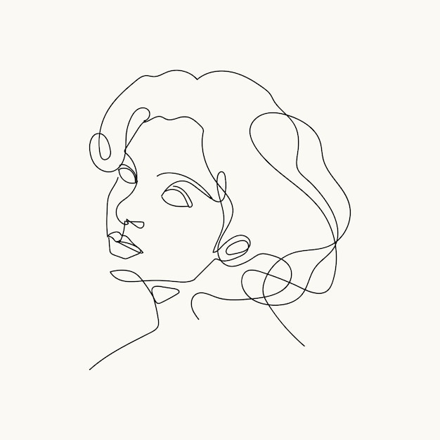 Woman minimal handdrawn illustration oneline style drawing