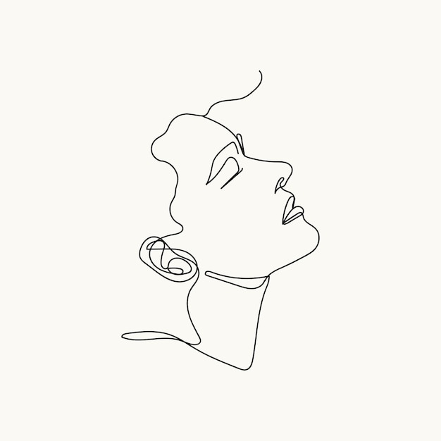 Woman minimal handdrawn illustration oneline style drawing