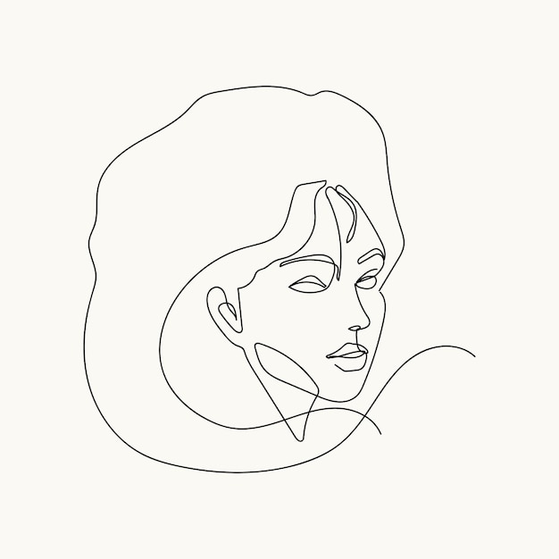 Woman minimal handdrawn illustration oneline style drawing