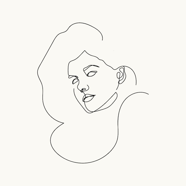 Woman minimal handdrawn illustration oneline style drawing