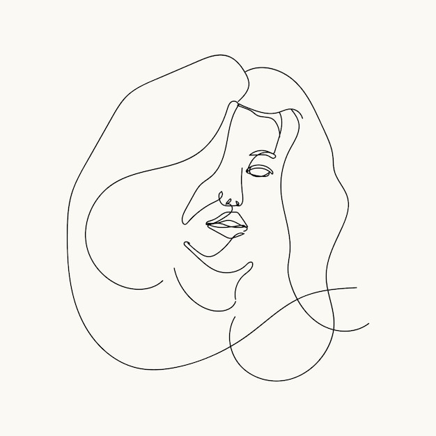 Woman minimal handdrawn illustration oneline style drawing