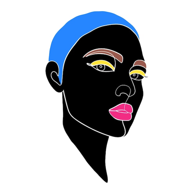 Woman in minimal line art style