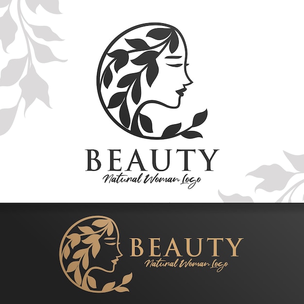 woman natural beauty logo template