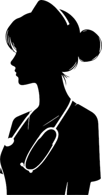 Woman nurse silhouette