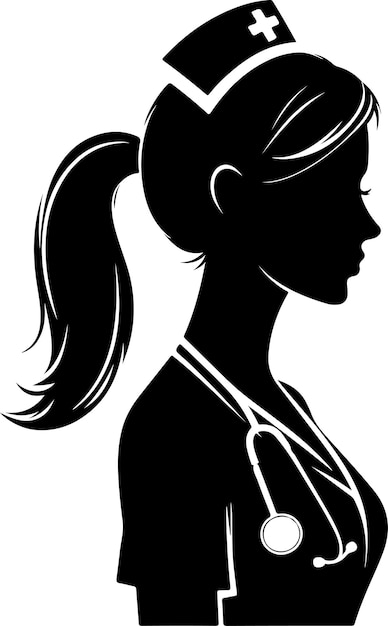 Woman nurse silhouette