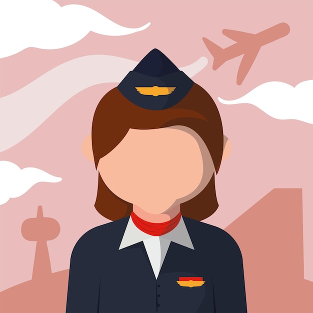 Woman profession stewardess