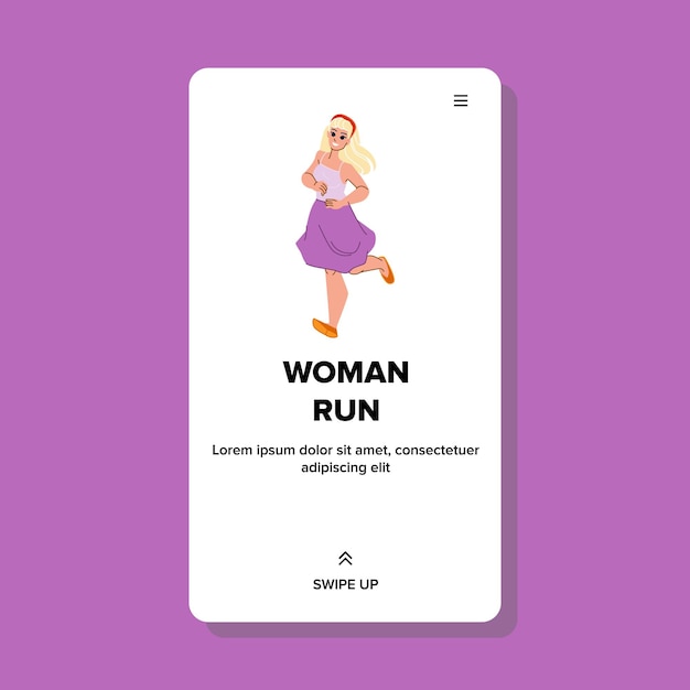 Woman run vector