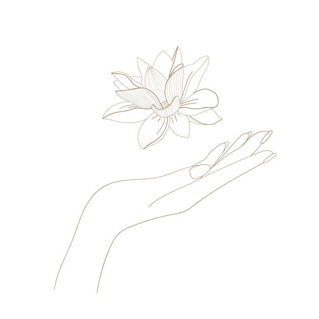 Woman's hand with flower