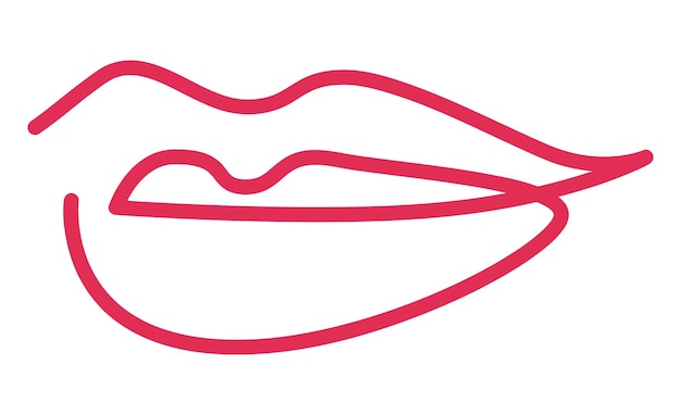 A woman's lips are one line