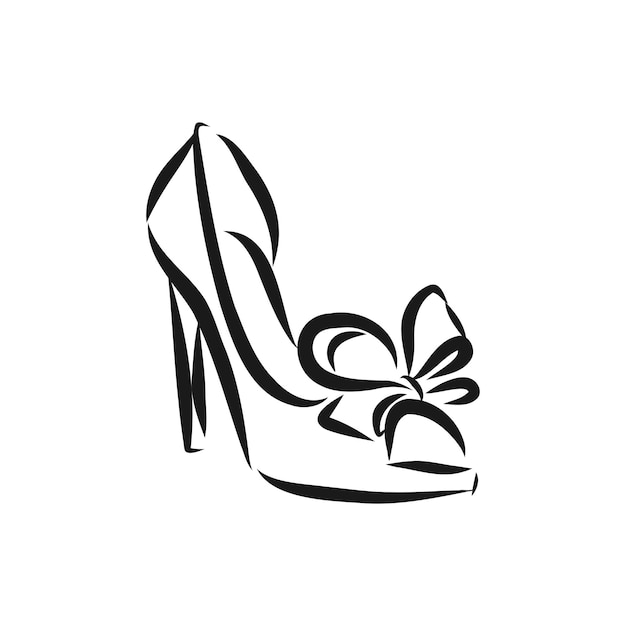 Woman's shoe, vector sketch, women's Shoe, vector sketch illustration