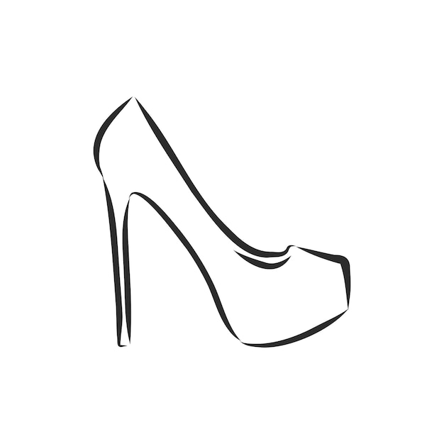 Woman's shoe, vector sketch, women's Shoe, vector sketch illustration