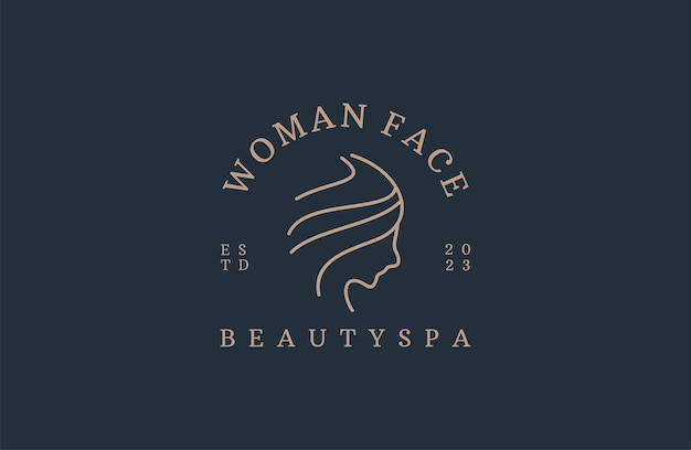 Woman salon with gold colors logo design Premium and luxury .